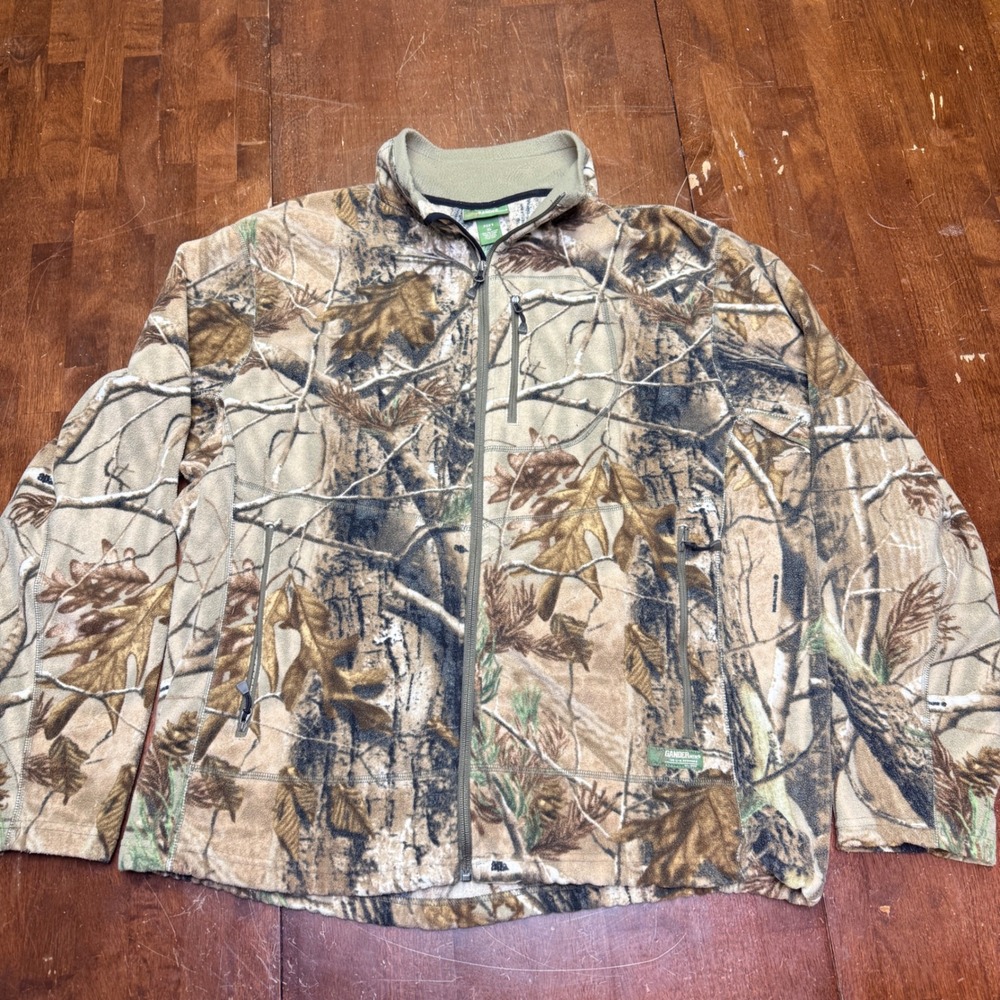 Gander Mountain Fleece Jacket Men XL Realtree Camo Full Zip Hunting Gorpcore